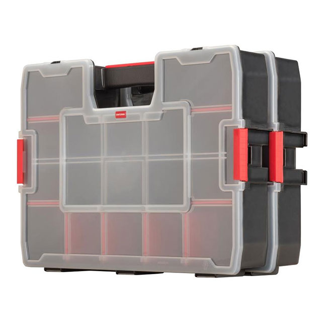 CRAFTSMAN Set of 2 15-Compartment Customizable Organizers - Red Plastic ...