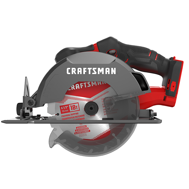 Craftsman 20-V 6 1/2-in Cordless Circular Saw - 4000-RPM - 50° Bevel Capacity - Bare Tool (battery not included)
