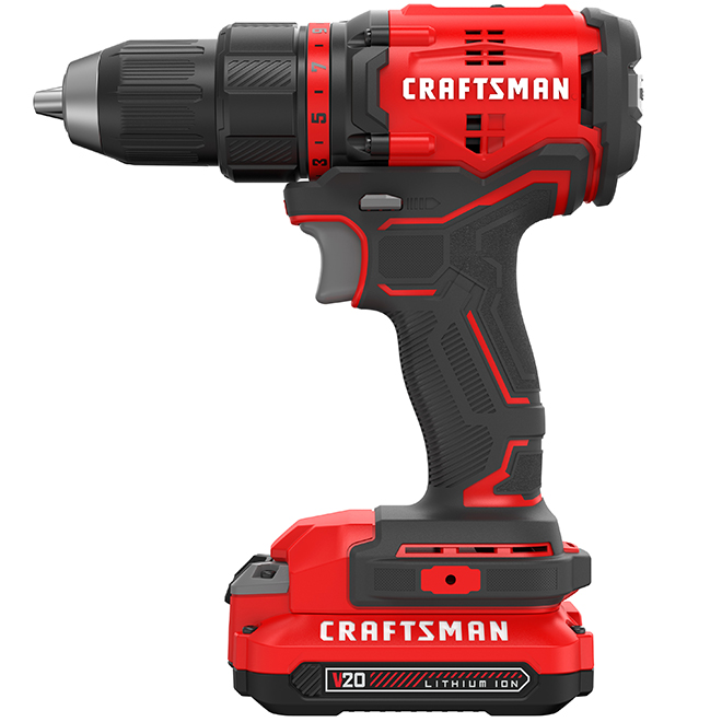 Craftsman 1/2-in Cordless Brushless Drill Kit - 1900 RPM - Includes (2) Li-Ion Batteries V20 20V MAX 1.5 Ah
