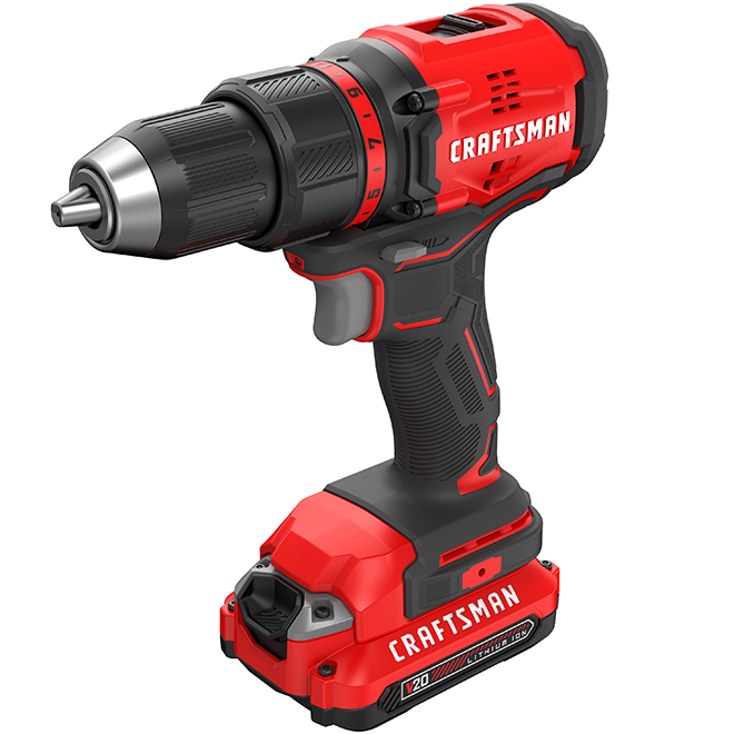 Craftsman 1/2-in Cordless Brushless Drill Kit - 1900 RPM - Includes (2) Li-Ion Batteries V20 20V MAX 1.5 Ah
