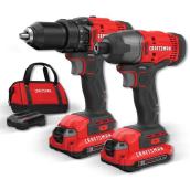 Craftsman 20-Volt Max Cordless Power Tool Combo Kit with Batteries and Charger - 1500 RPM - 3100 BPM - Quick Change