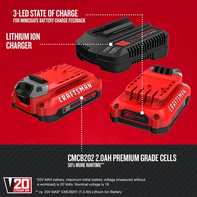 Craftsman 20v best sale battery with charger