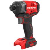 Craftsman V20 1/4-in Cordless Impact Driver - 2900 RPM - Brushless - 3-Speed Setting - Bare Tool (battery not included)