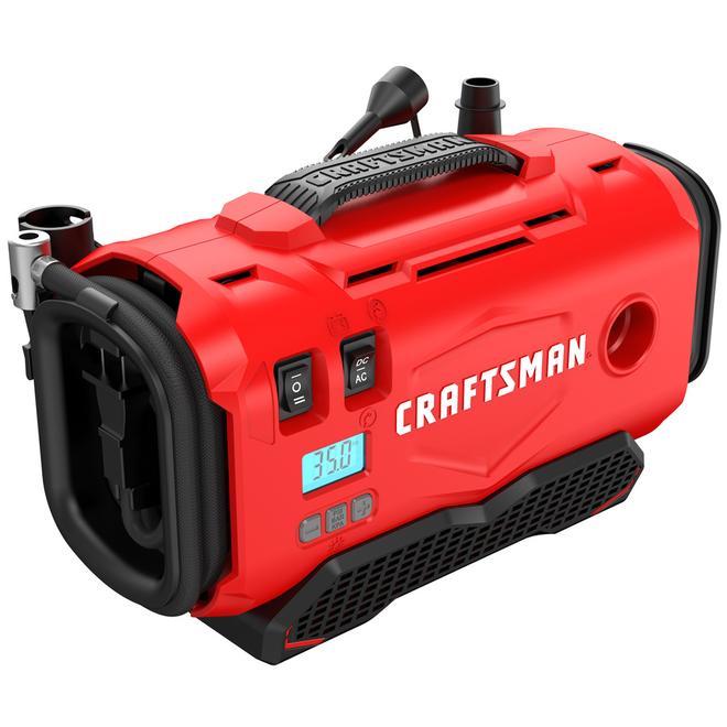 Craftsman Cordless Air Inflator - 160-psi - 3 Power Source - Automatic Shut-Off - Bare Tool (battery not included)