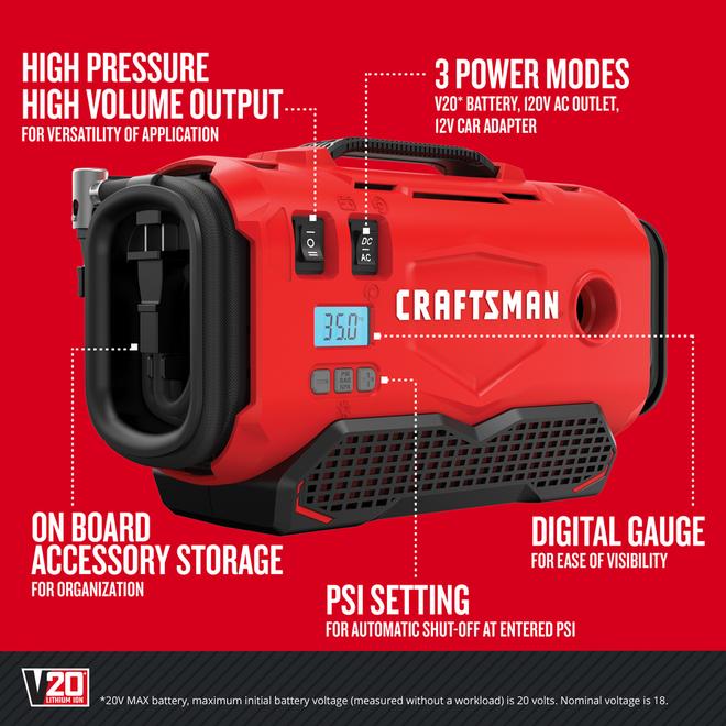 Craftsman inflator shop 12 volt