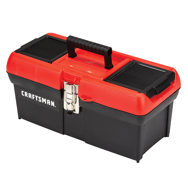 Plastic Tool Box - 16" - Red and Black