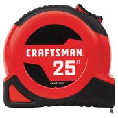 CRAFTSMAN 1-In x 25-Ft Self-Locking Heavy-Duty Measuring Tape with with rubber overmoulding