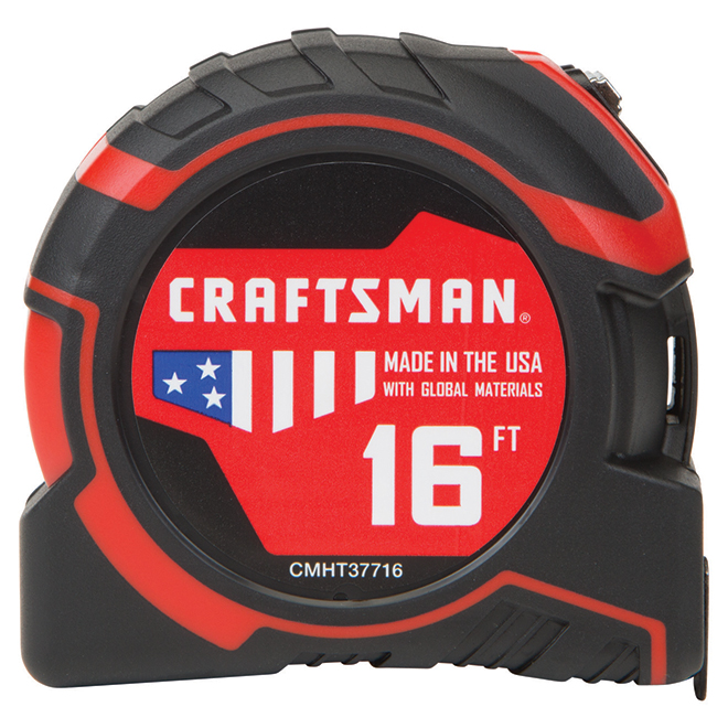 CRAFTSMAN PRO-LOCK Measuring Tape - 1.25-in x 16-ft - Black/Red