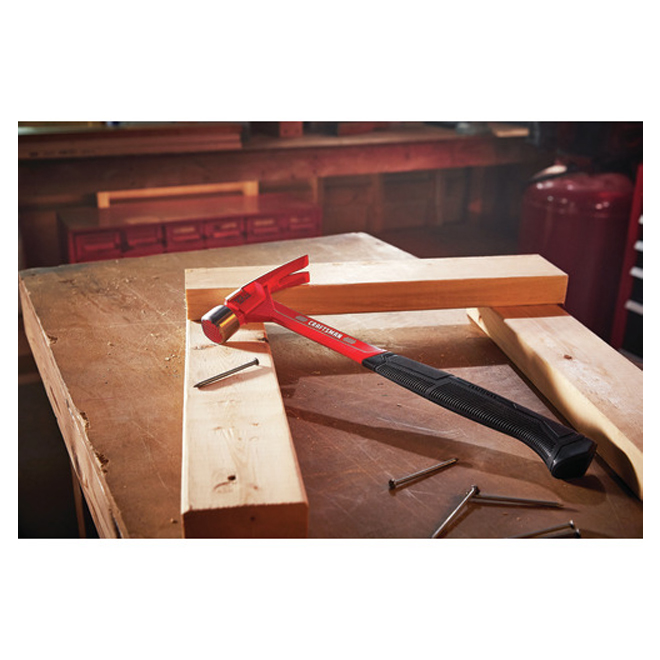 CRAFTSMAN Framing Hammer - 22 oz - Steel - Anti-Vibrations - Red and Black