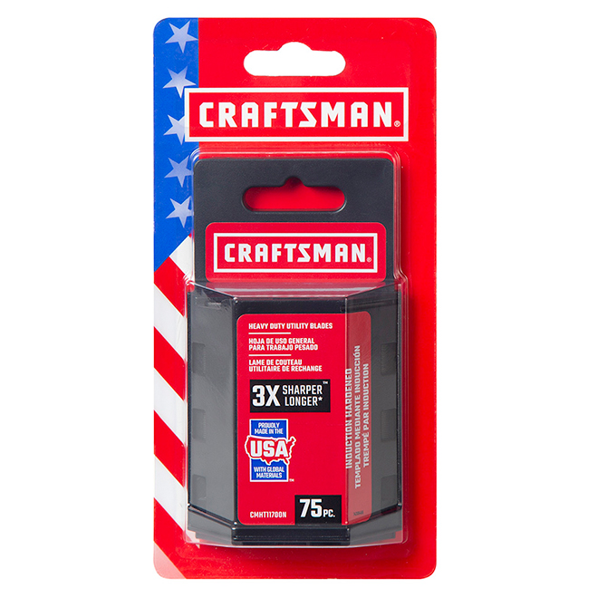 CRAFTSMAN Heavy-Duty Utility Blade - Induction Hardened - 75-Pack