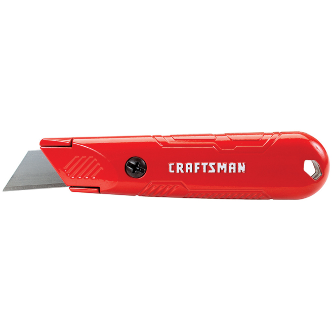Couteau utilitaire à lame fixe Craftsman, 3 lames, 5,5 po, rouge