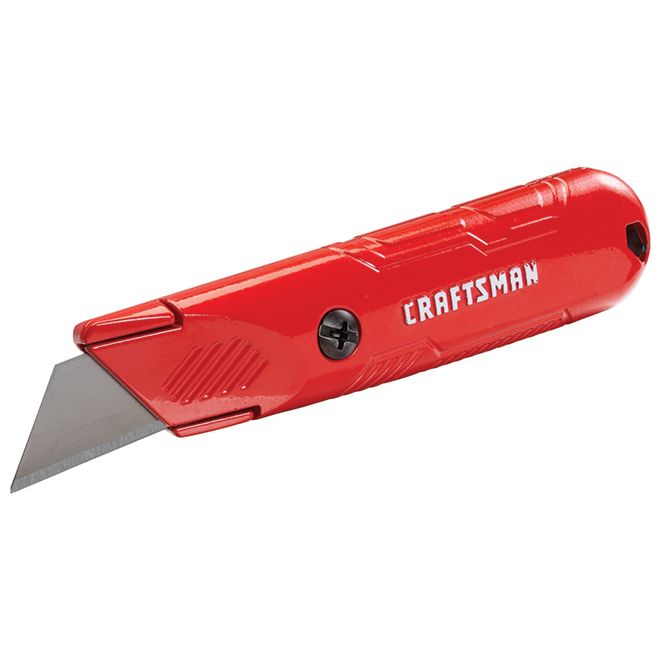 Couteau utilitaire à lame fixe Craftsman, 3 lames, 5,5 po, rouge
