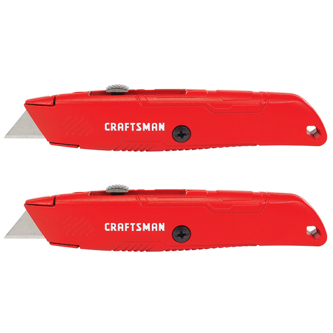 Couteaux utilitaires à 3 positions Craftsman 5 po, rouge, paquet de 2