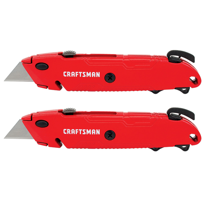 Craftsman Retractable Utility Knives - 5-in - Red - 2-Pack