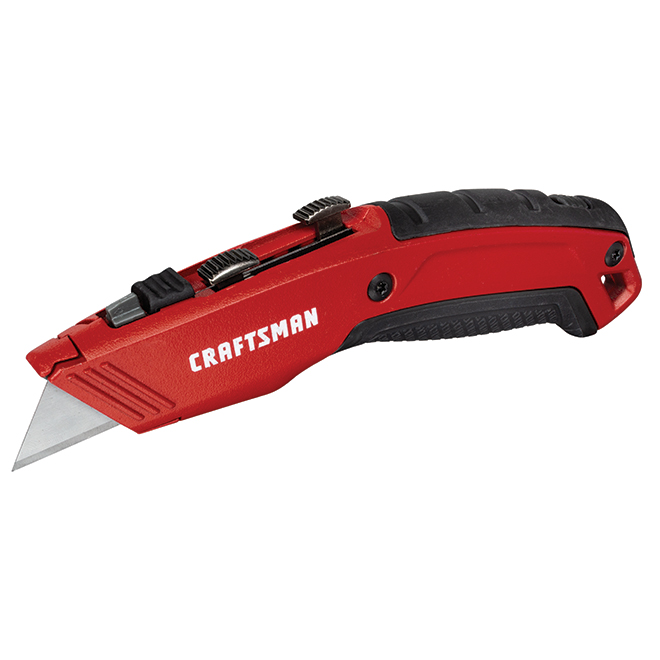 Craftsman Dual-Blade Utility Knife - 4 Blades - 6.75-in - Red