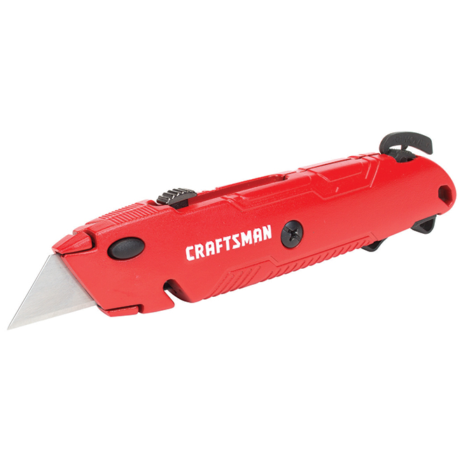 Couteau utilitaire avec coupe-fil intégré CRAFTSMAN, 3 lames, 5 po, rouge