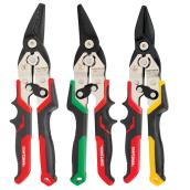 CRAFTSMAN Aviation Snips - Right Cut - Red and Green - Pack of 3