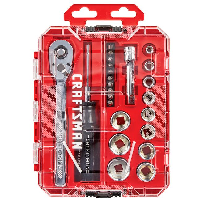 Ensemble d'outils CRAFTSMAN Nano SAE en acier, 3/8 po, 24 pièces