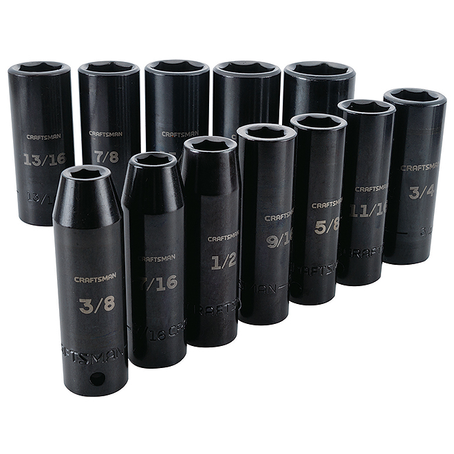 1/2-In SAE Deep Impact Socket Black Oxide Drive 6-Point 11/16-In -DWMT73937OSP 