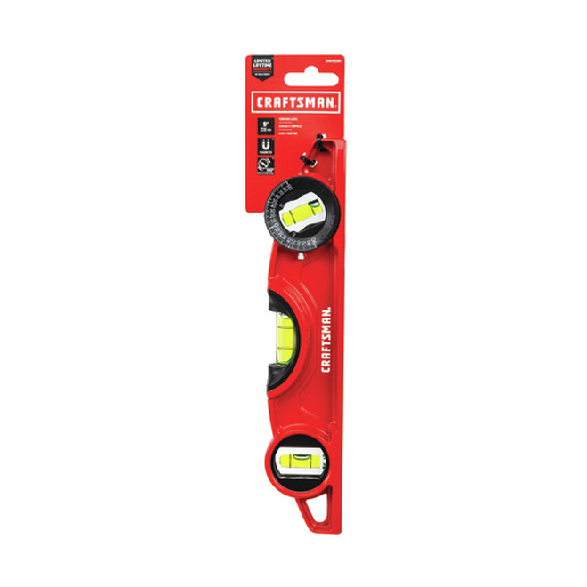 CRAFTSMAN Cast Torpedo Level - 9-in - Red and Black