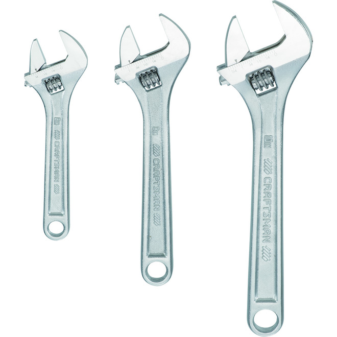 CRAFTSMAN Adjustable Wrench Set in Steel - 3-Piece