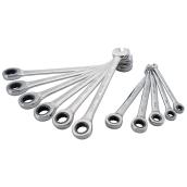 Ensemble de clés combinées à cliquet, métrique, 11 pièces