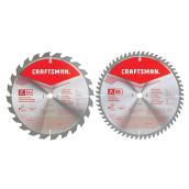 Craftsman 2-Pc Carbide-Tipped Circular Saw Blade Set - 10-in Dia - 5/8-in Arbour - 24 and 60 Teeth