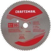 Lame de scie circulaire pour panneau CRAFTSMAN, 6 1/2 po diamètre, 90 dents, acier au carbone