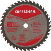 CRAFTSMAN Circular Saw Blade - 40 Teeth - Carbide - Rust Resistant - 7 1/4-in dia - 1 Per Pack