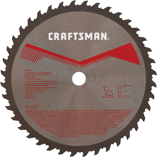 Craftsman Circular Saw Blade - 40 Teeth - Carbide - Rust Resistant - 7 1/4-in dia - 1 Per Pack