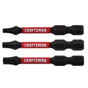 CRAFTSMAN Impact Rated Torx Screwdriver Bits - 1-in - S2 Modified Steel - Pack of 3