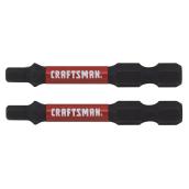 Craftsman Impact Rated Screwdriver Bits - 2-in - Black Oxide S2 Steel - Pack of 2