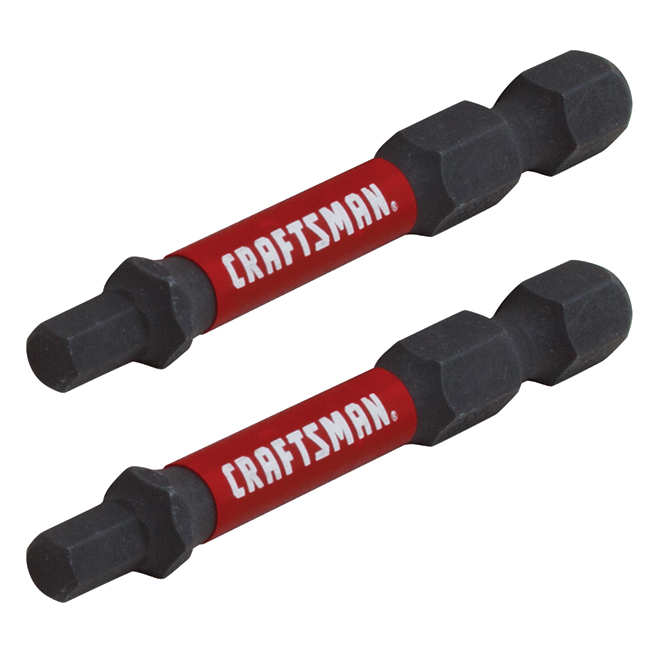 CRAFTSMAN Impact Rated Screwdriver Bits - 2-in - Black Oxide S2 Steel - Pack of 2