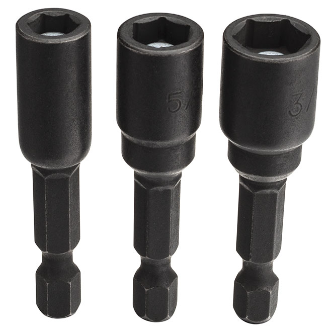 Ensemble de tournevis à douille Impact Rated de CRAFTSMAN, 1 7/8 po, acier rapide à l'oxyde noir, paquet de 3