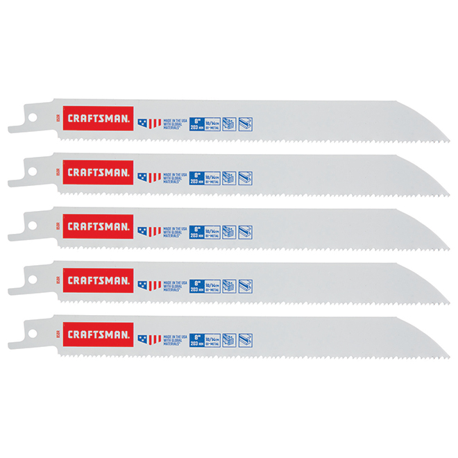 CRAFTSMAN Reciprocating Saw Blade - Bi-Metal - 8' x 50 TPI - 5/PK