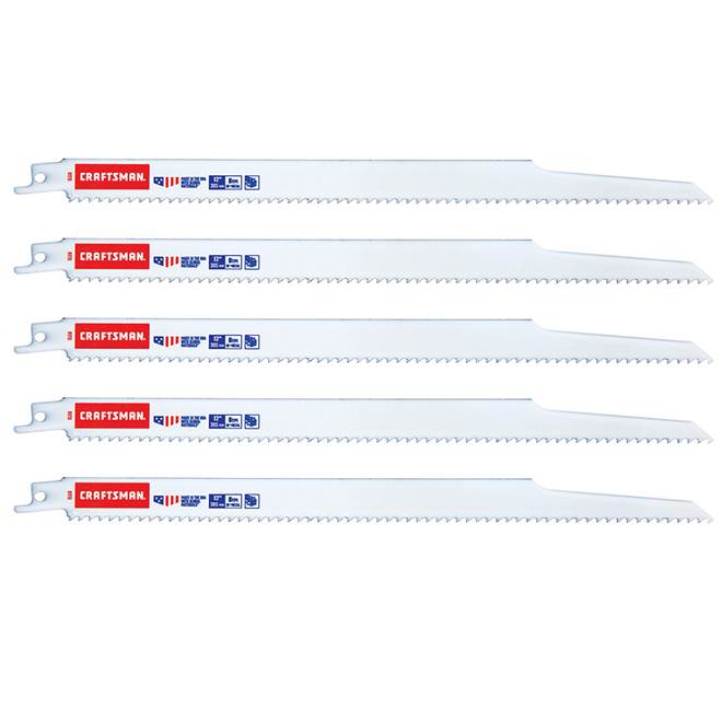 CRAFTSMAN Reciprocating Saw Blade - High Performance - 12-in L - Bi-Metal - 6 TPI - 5 Per Pack