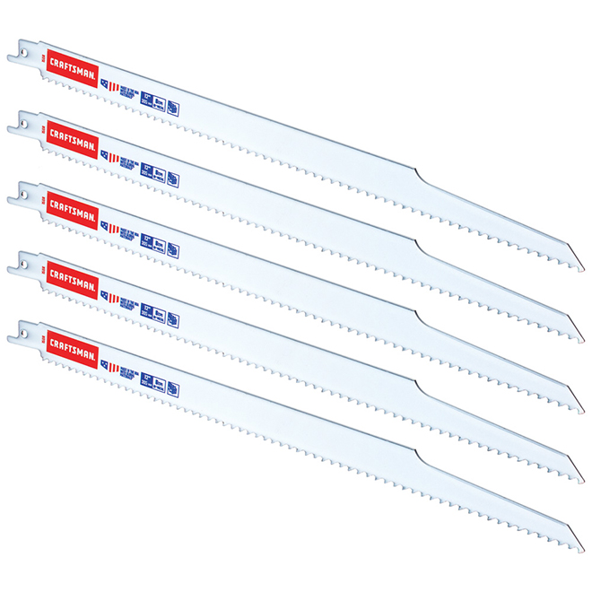 CRAFTSMAN Reciprocating Saw Blade - High Performance - 12-in L - Bi-Metal - 6 TPI - 5 Per Pack