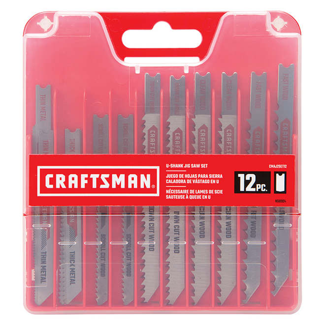 Craftsman Jigsaw Blade Kit - U-Shank - High-Carbon Steel - Set of 12
