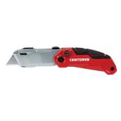 CRAFTSMAN Folding Compact Utility Knife - 10 Blades - 4-in - Red and Silver