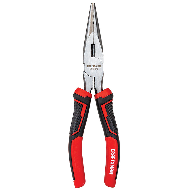 Long-Nose Pliers - 8" - Steel - Red and Black