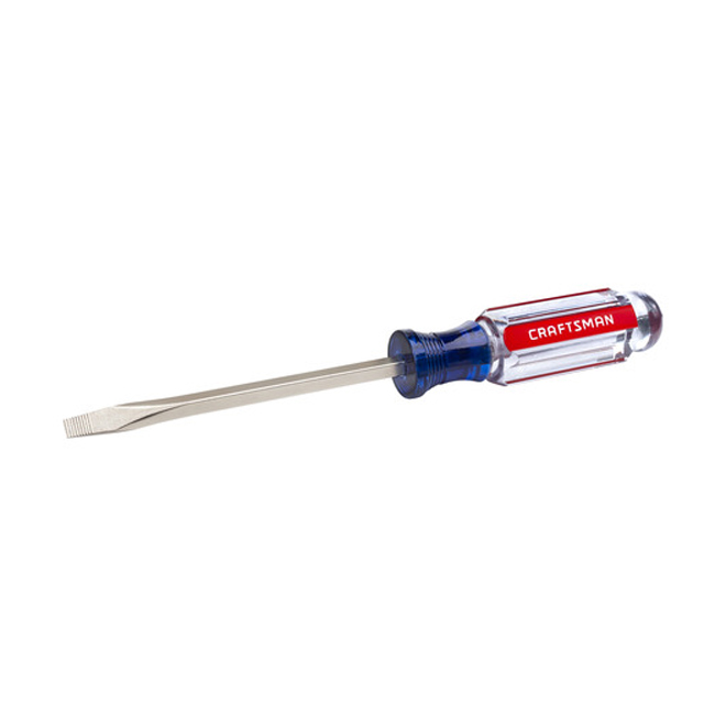 CRAFTSMAN Steel Flat Blade Screwdriver - 3/16-in x 4-in - Blue/Red