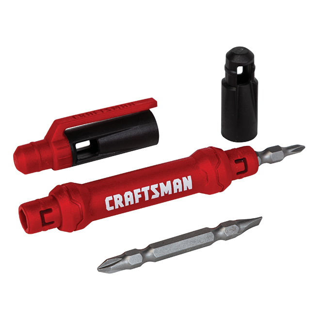 CRAFTSMAN Precision Screwdriver - 4 Magnetic Bits - Red and Black