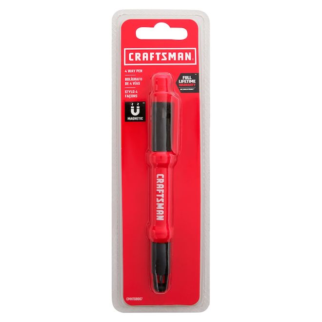 Tournevis de précision CRAFTSMAN, 4 embouts aimantés, rouge et noir