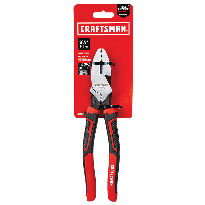 CRAFTSMAN Lineman's Pliers - Steel - 9.5-in - Red and Black