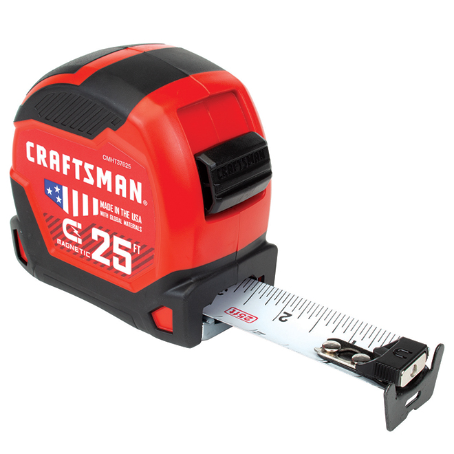 CRAFTSMAN Magnetic Measuring Tape - PRO-11 - 1.25-in x 25-ft - Red