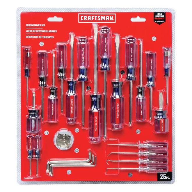 CRAFTSMAN Varied Phillips, slotted, square and TX point sizes-in Variety pack Screwdriver