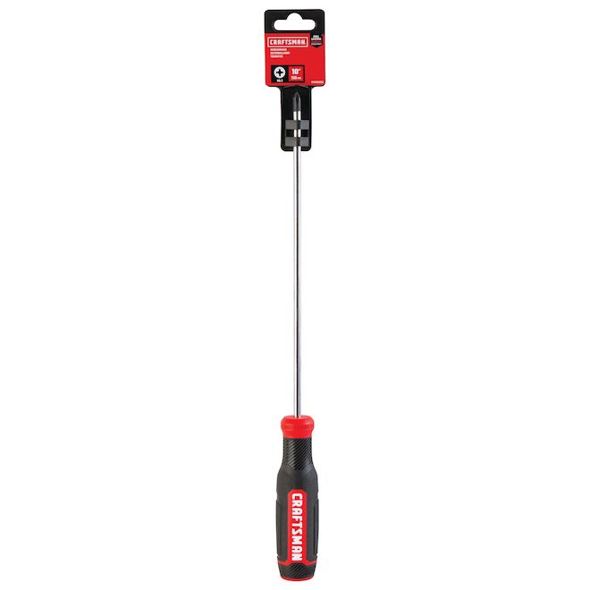 CRAFTSMAN Crosstip Screwdriver - Bi-Material - #2 x 10-in - Red and Black