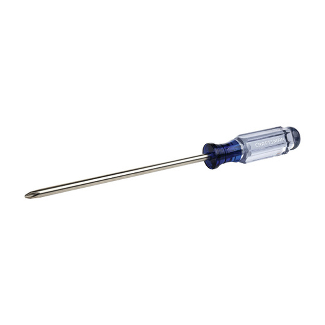 CRAFTSMAN Steel Phillips Screwdriver - #2 x 6-in - Blue and Clear