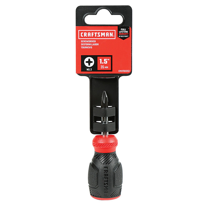 CRAFTSMAN Crosstip Screwdriver - Bi-Material - #2 x 1.5-in - Red and Black