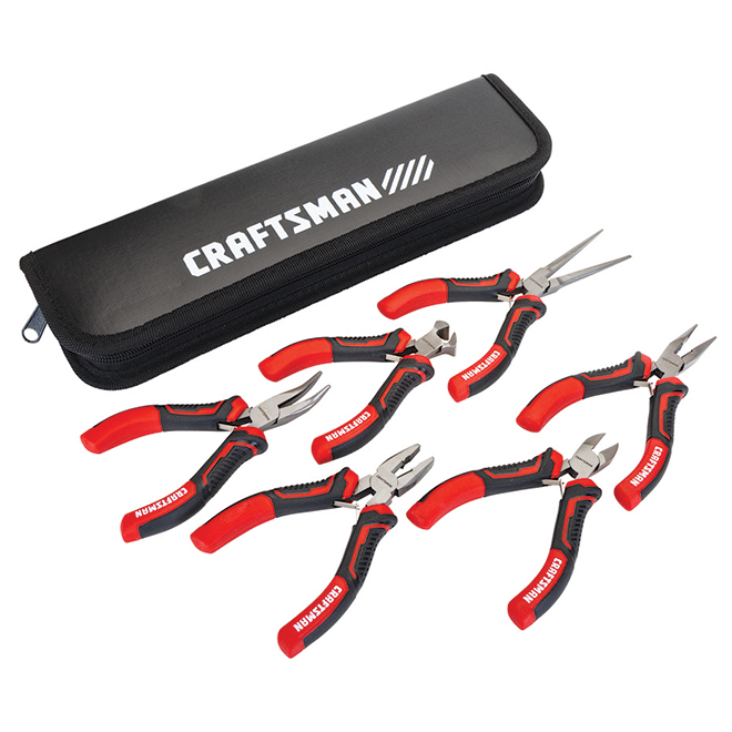 CRAFTSMAN Pliers Set - Mini - Steel - Red and Black - 6/Pk